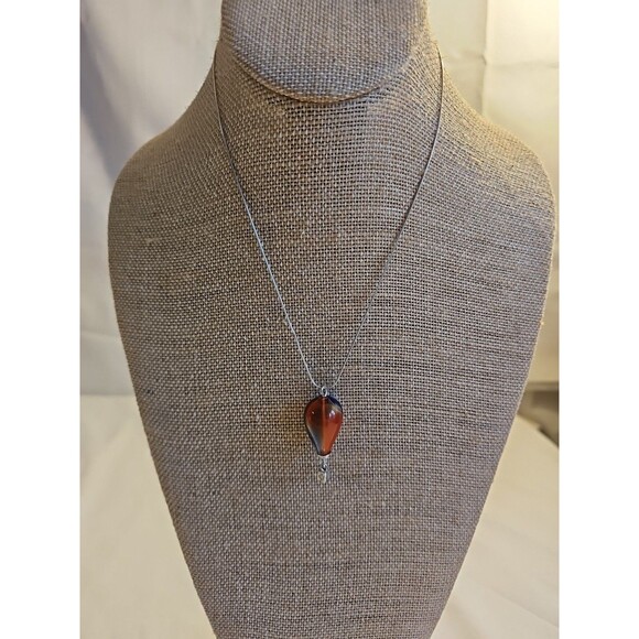 Jewelry - 925 Sterling Silver Hot Air Balloon Pendant Necklace Blue and Orange 18"